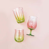 Decole Flower Glass Goblet Cup - Yellow